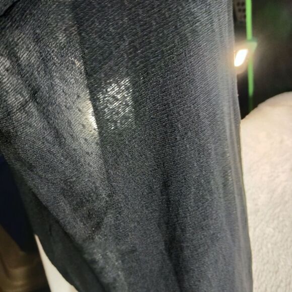 Gilligan And Omalley Black Sheer Lined Slip Dress With A Back Tie And Lace Large - Picture 8 of 11